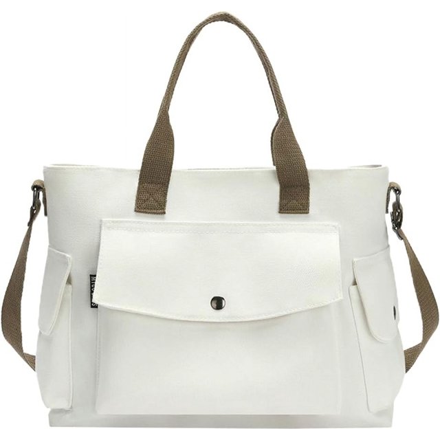 LinYooLi Sac Messager en Toile pour Femmes Sac à Main Décontracté Grande Capacité Sacoche Sac à Bandoulière avec Multi-Poches