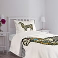 thumbnail image 5 of Ambesonne Llama Quilted Bedspread Set 2 Pcs, Sugar Skull Style Alpaca, Twin Size, Multicolor, 5 of 6