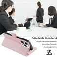 thumbnail image 3 of SaniMore for iPhone 13 Pro Max Case, with Kickstand [Shoulder & Wrist Strap] Flip Zipper Wallet Cash & Card Slots PU Leather TPU Interior Full Body Protection for iPhone 13 Pro Max, Pink, 3 of 8