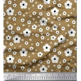 thumbnail image 1 of Soimoi Brown Cotton Duck Fabric Artistic Floral Printed Craft Fabric by the Yard 42 Inch Wide, 1 of 3