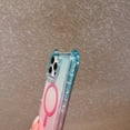 thumbnail image 5 of Decase Compatible with Apple iPhone 15 Pro Max Gradient Mag-Safe Case,Shock-Resistant Rugged PC+TPU Protective Cover,Dual-Layer Anti-Scratch Transparent Magnetic Case with Strap Lanyard,Bluepink, 5 of 11