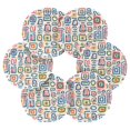 thumbnail image 7 of Yayeee 6 PCS Drink Coasters with Holder Set Woven Absorbent Round Tabletop Hot Pad, Blue Retro Pattern, 7 of 7