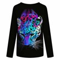 thumbnail image 5 of Pntutb Blusa informal de manga larga con cuello redondo y estampado de animales novedosos para mujer Pntutb Pntutb-1323, 5 of 5