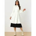 thumbnail image 3 of Unique Bargains Women's Vintage Winter Coat A Line Double Breasted Overcoat S White, 3 of 6