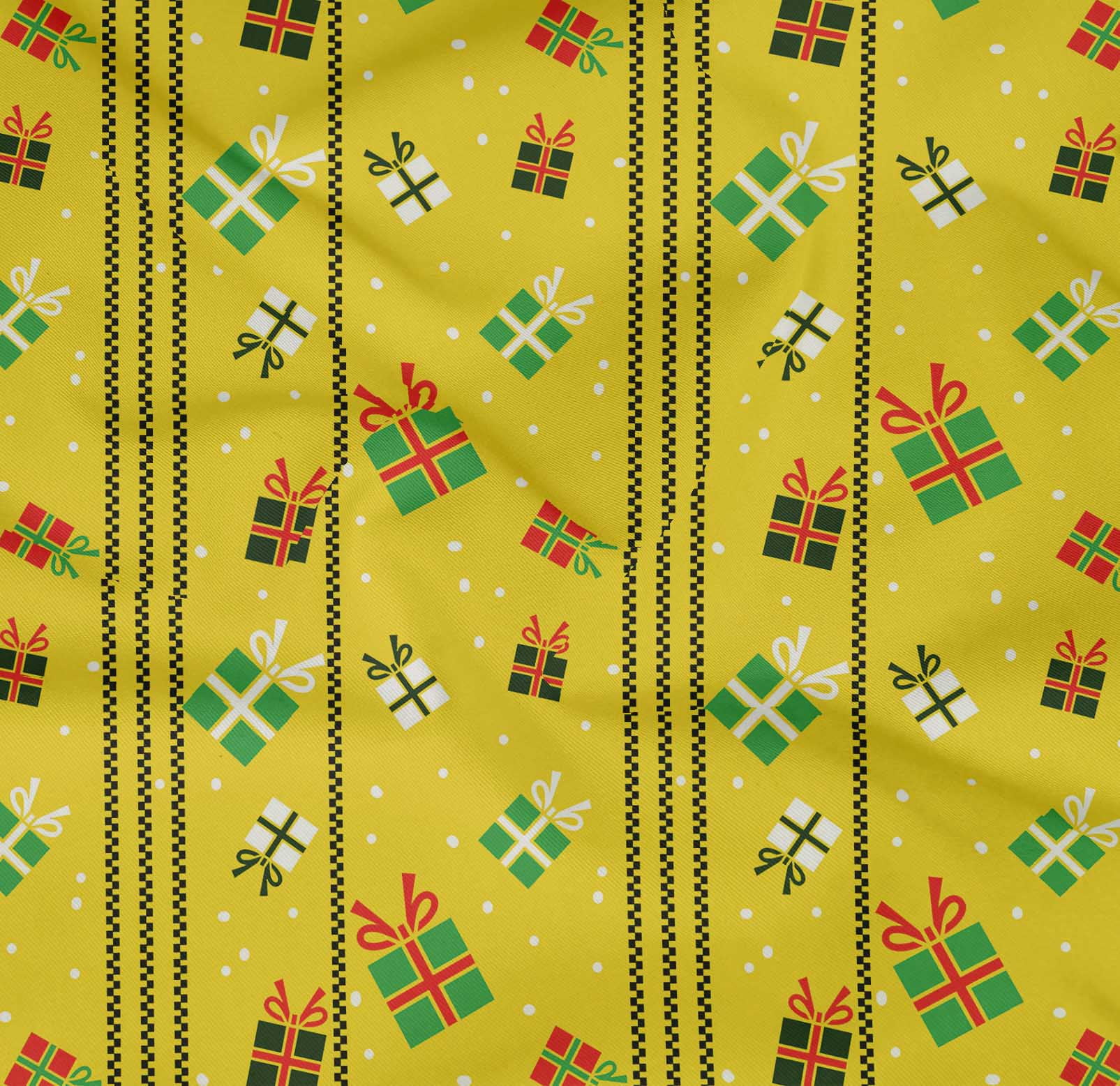oneOone Cotton Poplin Twill Yellow Fabric Merry Christmas Sewing Fabric By The Yard Printed Diy Clothing Sewing Supplies 56 Inch Wide-JNQ