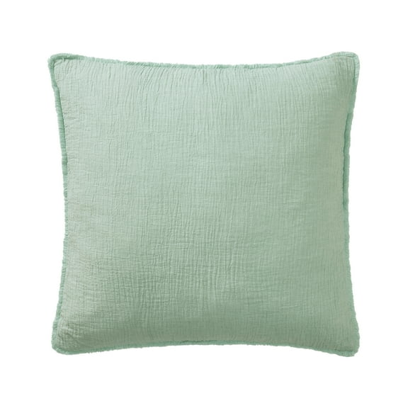 Better Homes & Gardens 22" x 22" Seafoam Green Oversized Cotton Gauze Fringe Decorative Pillow