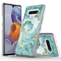 LG V60 ThinQ Case, KAESAR Hybrid Bling Glitter Sparkle Laser Green Marble Graphic Fashion Cute Colorful Skin Cover Shockproof Case for LG V60 ThinQ
