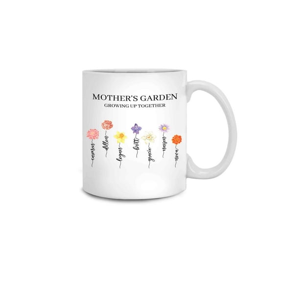 Kantapro Custom Birth Month Flower, Grandma's Garden, Mothers Day Mug 11oz
