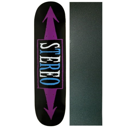 STEREO Skateboard Deck ARROWS BLACK/PURPLE 7.75 Black GRIP