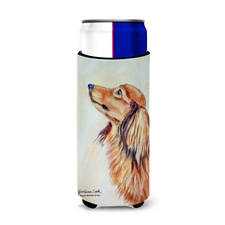 

Caroline s Treasures 7240MUK Long Haired Red Dachshund Ultra Hugger for slim cans Slim Can multicolor
