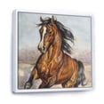 thumbnail image 3 of Designart 'Close Up Portrait Of A Horse In The Race' Farmhouse Framed Canvas Wall Art Print, 3 of 5