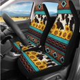 thumbnail image 2 of KUIFORTI Sunflower Cow Print Auto Seat Covers Set of 14 with Headrest Covers for Cars Auto Center Console Pad Car Steering Wheel Cover Seat Belt Pads Fit for Cars Sedan SUV, 2 of 6