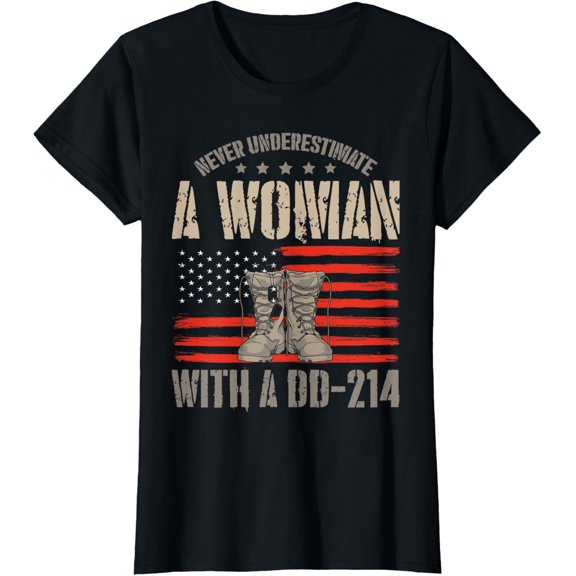 Veteran's Day A Woman With A Dd-214 Female Veteran T-Shirt
