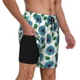 thumbnail image 3 of Goofa Blue Sunflowers Printed Men's Swim Trunks Board Shorts Quick Dry Mens Swimming Trunks with Compression Liner,Breathable Fit Hawaii Beach Shorts-Large, 3 of 9