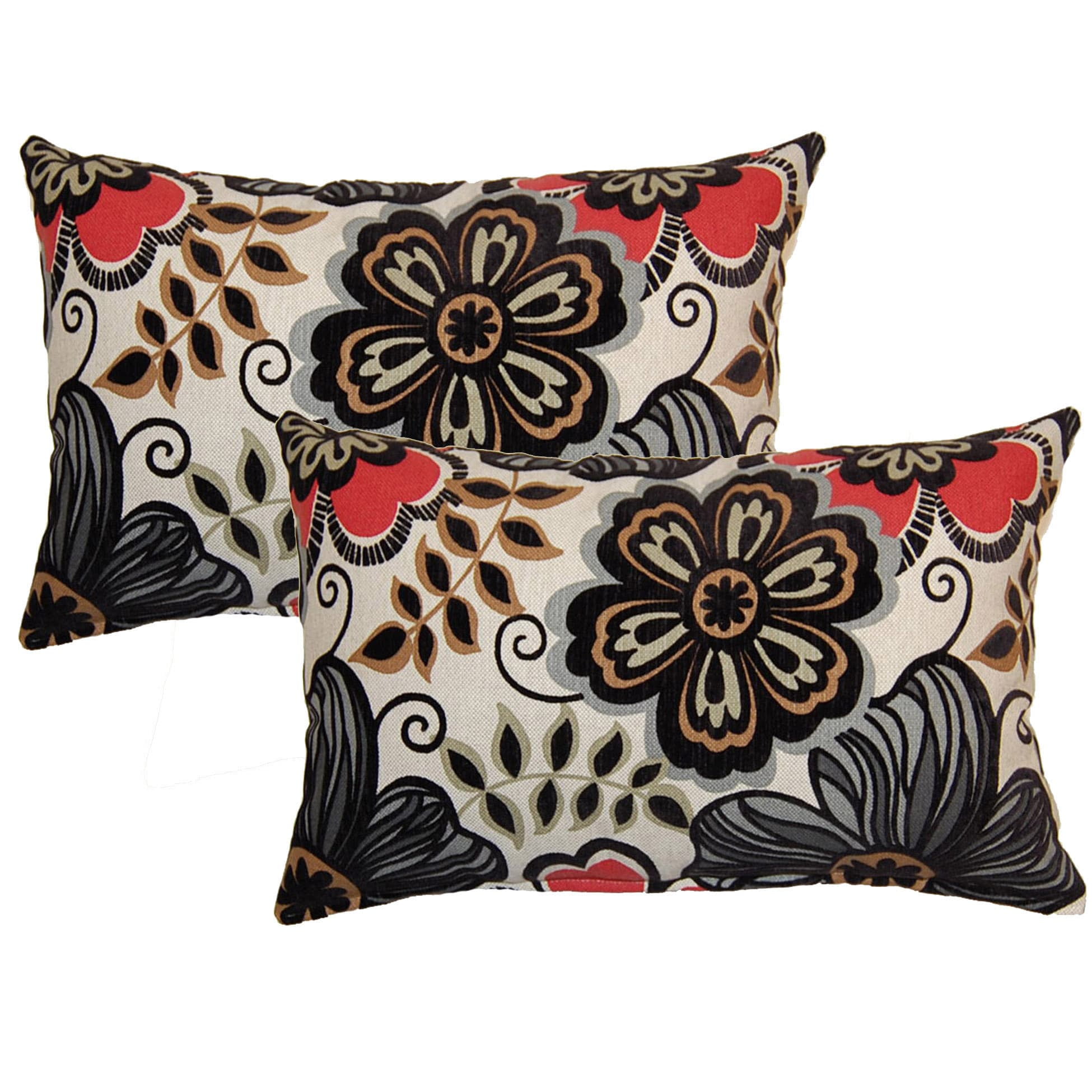 FHT Clementine Ebony Decorative Throw Pillow (Set of 2)