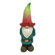 Design House 395863 Indoor/Outdoor Gnome with Flower Hat Figurine Statue for Garden Patio