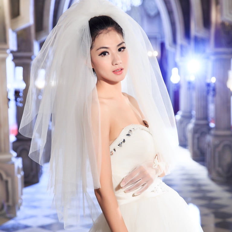 HeroNeo Tulle Wedding Dress Veils Fluffy White Multi Layers  display picture 1