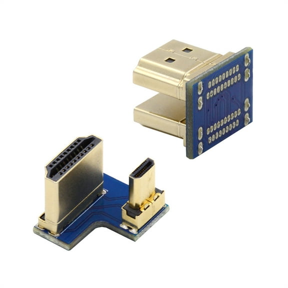 FVH 2pcs/set HDMI to Micro HDMI Type A to Type-D Male Connector Socket for Raspberry PI 3B/3B /4B Opposite U Shape Back Angled