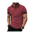 thumbnail image 2 of KLHDSF Men's Polo Shirts Short Sleeve Cotton Pique Classic Shirts Soft, Lightweight, Breathable, Moisture Wicking, Casual, Work, Golf, Summer, Daily Wear Red XXL, 2 of 4