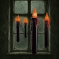 thumbnail image 2 of Battery-Operated LED Flickering Flame Hanging Candles, Black, 7", 4 Count, Halloween by Way To Celebrate, 2 of 9