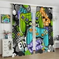 thumbnail image 4 of Gamer Gamepad Curtain for Teen Boys Girls Kids, Modern Cartoon Video Games Gamepad Controller Print Blackout Rod Pocket Window Treatments Drapes for Bedroom Playroom Home Decor 84" W X 84" L, 4 of 8