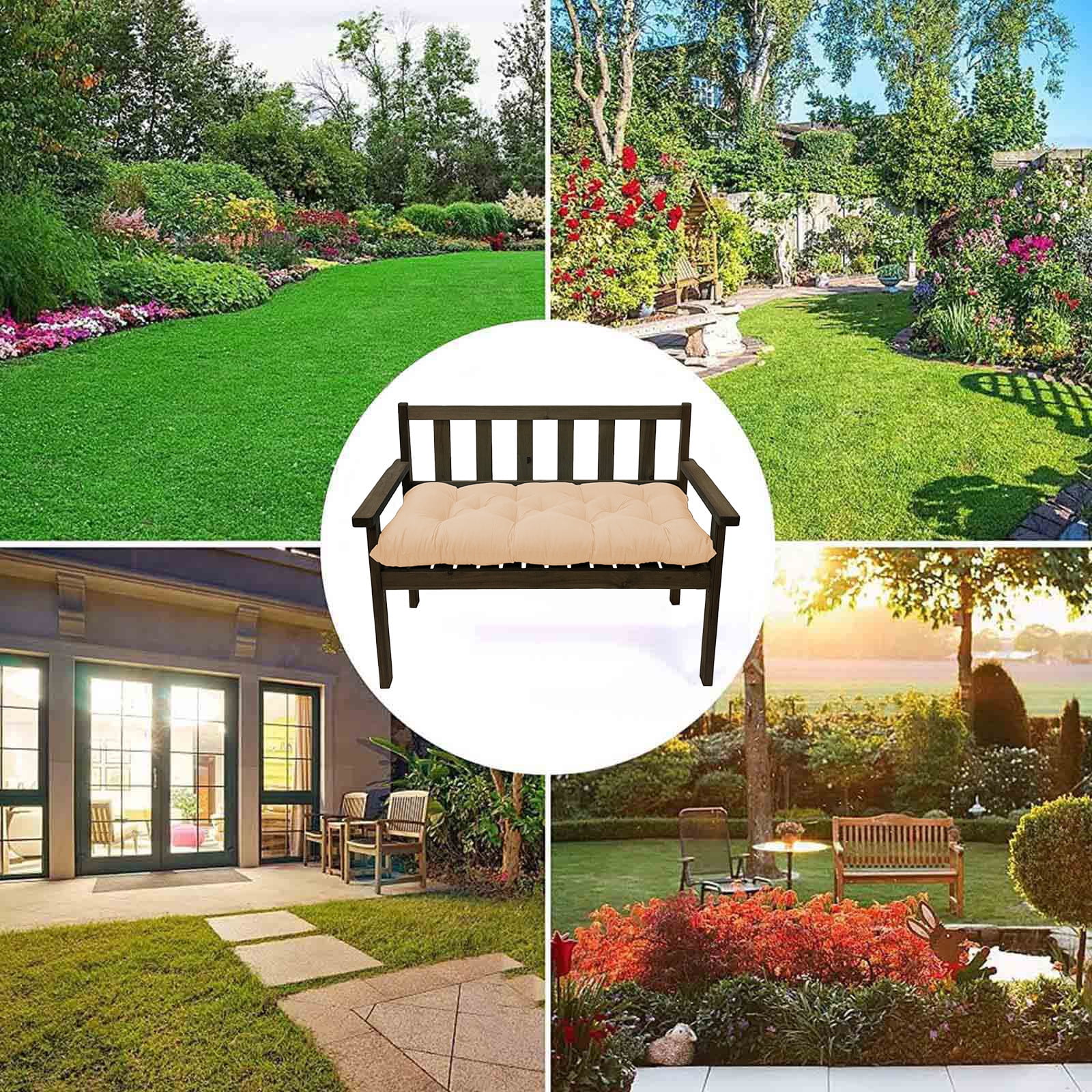 Patio Chair Cushion, Swing Bench Pad, Outdoor Furniture Replacement Seat, Polyester Watertight Cushion for Garden, Porch, One Piece