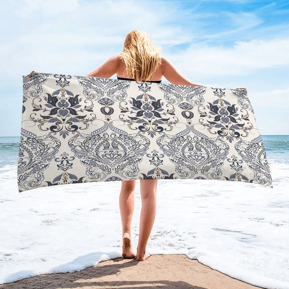 RKZDSR Super Soft Microfiber Beach Towel - Sandproof Quick Drying Travel Towel - Compact Lightweight Towel for Swimming Pool, Spa, Yoga, Camping, 30x60 inch