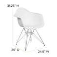 thumbnail image 5 of Flash Furniture 2 Pack Alonza Series White Plastic Chair with Chrome Base, 5 of 13