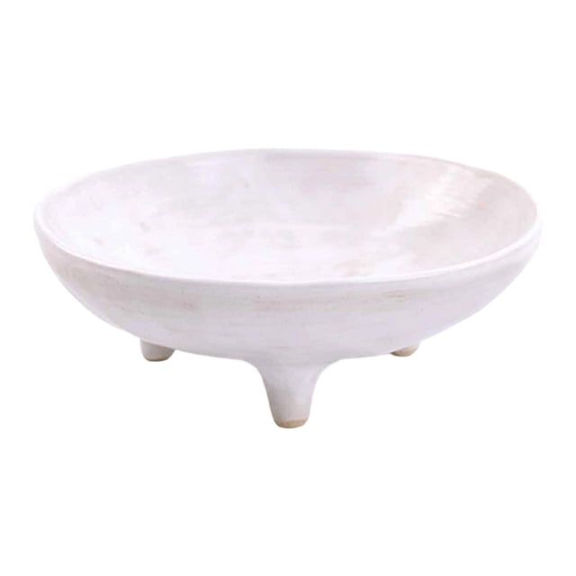 Frutero de cerámica de 3 patas, plato con base, decoración del hogar, cesta decorativa para exhibición Blanco Diámetro 105 cm