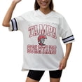 thumbnail image 3 of Women's Gameday Couture White Tampa Spartans Iconic Oversized Fashion Jersey, 3 of 5