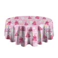 thumbnail image 5 of Pink Christmas Tree Pattern Round Tablecloth 60"x60",Wrinkle Wipeable Table Cloth for Kitchen Dining Room Picnic Patio Party, 5 of 6