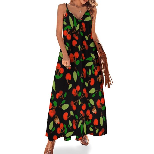 Nuevo vestido sin mangas Cherry Field, vestido de noche de lujo para mujer para boda, vestido largo para mujer