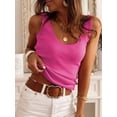 thumbnail image 6 of JYYYBF Women Ribbed Tank Tops Solid Color Shell Trim Summer Basic Vest Sleeveless Shirt for Streetwear, 6 of 8