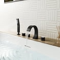 thumbnail image 2 of CASAINC 3 Handle Roman Bathroom Tub Faucet with Handheld Sprayer, Matte Black, 2 of 9