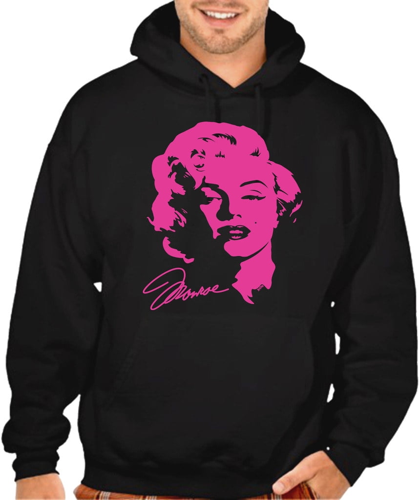 Men's Pink Marilyn Monroe Black Pullover Hoodie Sweater 4X-Large Black ...