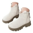 thumbnail image 3 of Gubotare Boots Kids Girls Toddler Bow knot Ankle Boots Low Chunky Heel Side Zipper Cute Dress Booties Little Big Kid Size 3.5 (White,Big Kids 3.5), 3 of 9