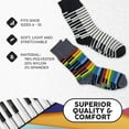 thumbnail image 4 of Foozys Men’s Crew Socks | Fun Fancy Piano Keys Themed Fashion Novelty Socks | 2 Pairs Included in Two Colors, 4 of 5