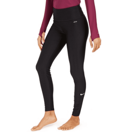 Nike BLACK Women's Essential Slim Long Swim Leggings, US Medium