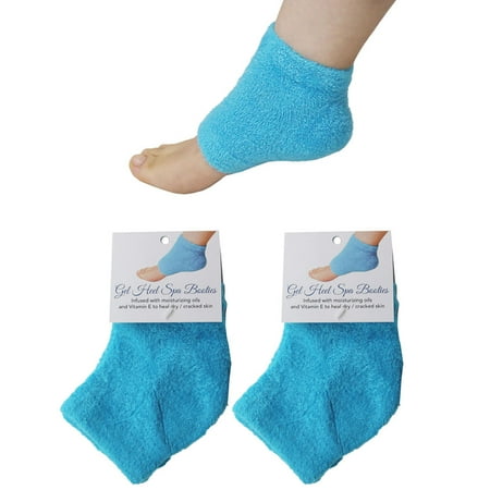 Heel Tablet Vitamins - 2 Pairs Gel Heel Spa Booties Moisturizing Oil Vitamin E Socks Heal Foot Repair