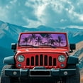 thumbnail image 2 of Uorisanigo Windshield Sun Shade UV Rays & Heat Protection Accessories for Jeep, Foldable Purple Sunset Palm Tree Windshield Shade for Jeep Wrangler, Gladiator, Renegade, FJ Cruiser, 2 of 7
