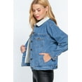 thumbnail image 3 of Inner Fur Oversized Denim Jacket, 3 of 5