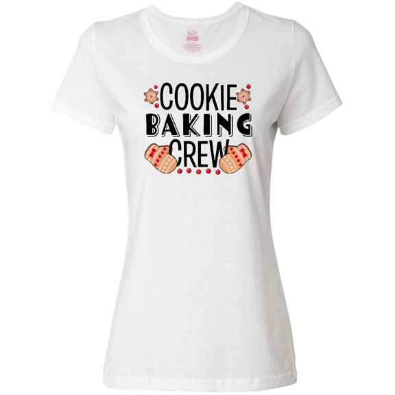 Inktastic Christmas Cookie Baking Crew with Oven Mitts Women's T-Shirt