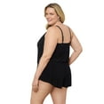thumbnail image 4 of Aqua Green, Women's Plus Size Keyhole Blouson Romper, Black, 3X, 4 of 4