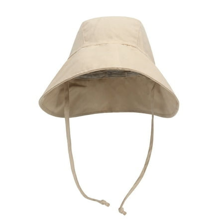 JAJAHO Toddler Bucket Hat Baby Boys Girls Wide Brim Solid Color Outdoor Play Beach Sun Hat With Adjustable Strap