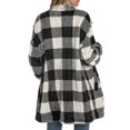 thumbnail image 2 of Women's Mid-length Plaid Button Down Shacket Jacket Long Sleeve Casual Coat with Pockets, 2 of 4