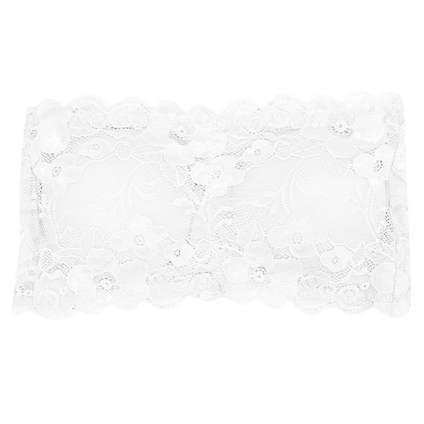 Sujetador bandeau sin tirantes de encaje para mujer, top tubo acolchado, tirantes transparentes
