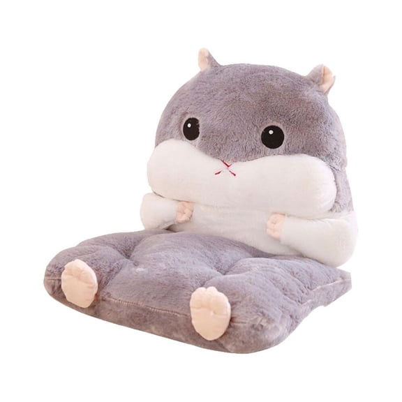 CATIEBYE 1Pc Soft Grey Back Cushion with Zipper for Home Seat and Non Slip Backing