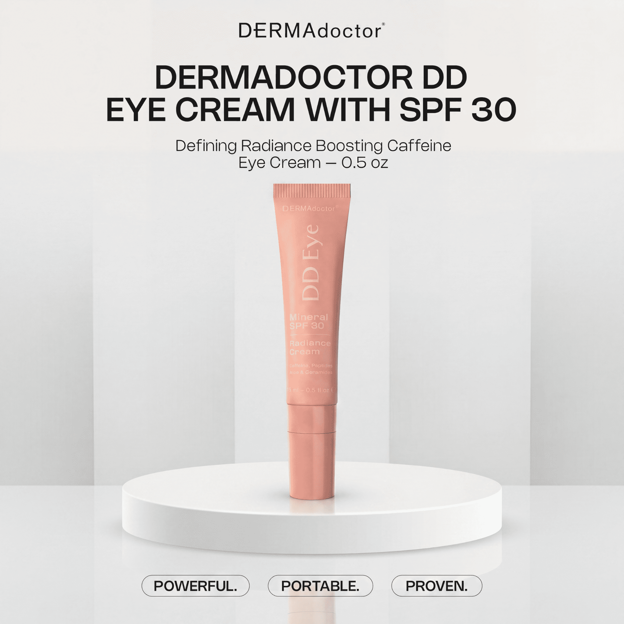 DERMAdoctor DD Eye Radiance Cream SPF 30 | Brightening, Anti-Aging, Broad-Spectrum Protection, 0.5 oz