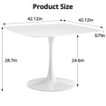 thumbnail image 7 of Triple Tree 42.12" Square Pedestal Dining Table, Matte White, 7 of 7