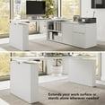 thumbnail image 3 of Stratus 30W Storage Cabinet with Drawers in White - Engineered Wood, 3 of 7